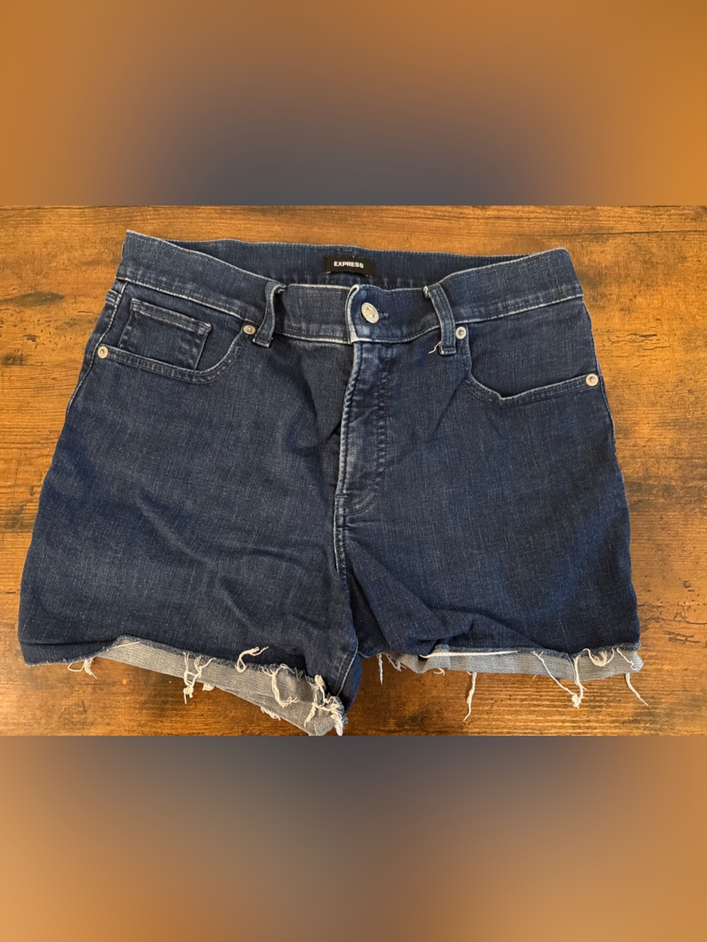Express Dark Blue Denim Jean Shorts
